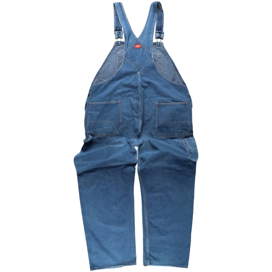 Big size Dickies denim overalls for men, equivalent to W46. cotton Blue type light blue Vintage Second Hand