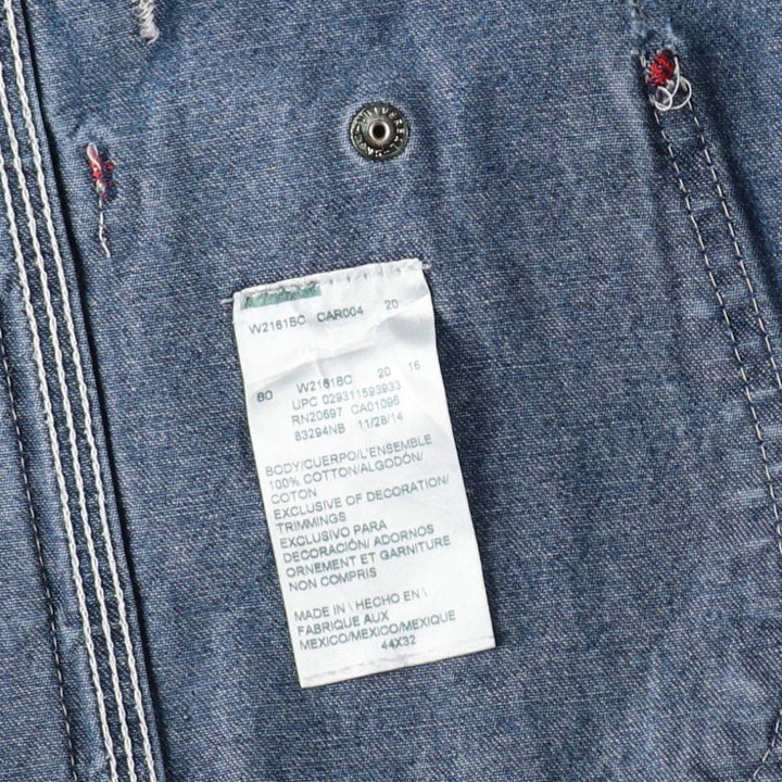 Big size Dickies denim overalls for men, equivalent to W46. cotton Blue type light blue Vintage Second Hand