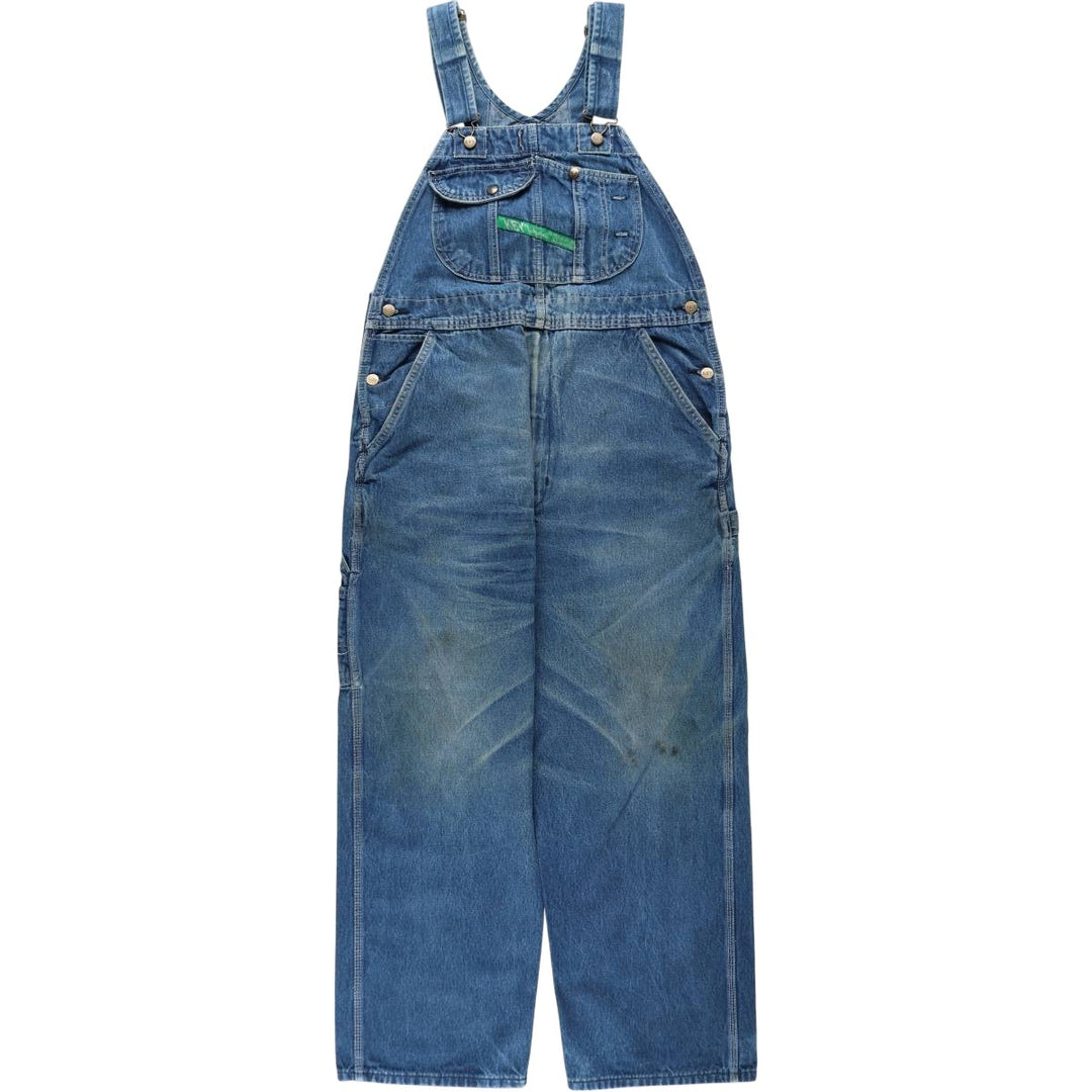 90'S Key denim overalls, men's size W37 (approx.), vintage. cotton blue type Vintage Second Hand