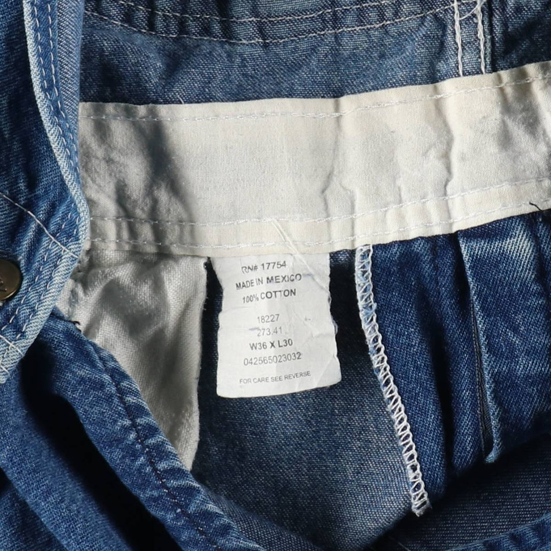 90'S Key denim overalls, men's size W37 (approx.), vintage. cotton blue type Vintage Second Hand