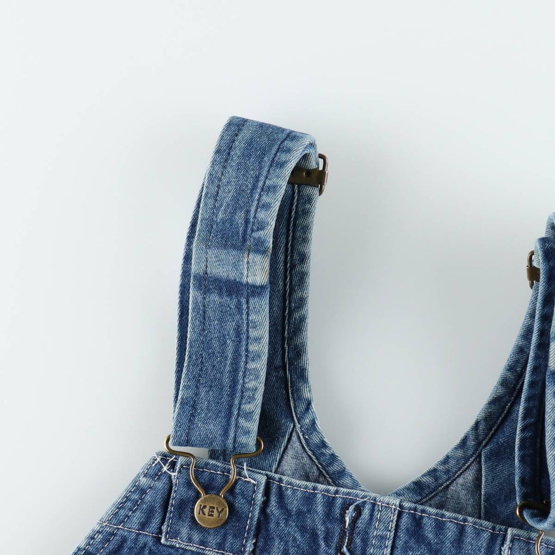 90'S Key denim overalls, men's size W37 (approx.), vintage. cotton blue type Vintage Second Hand