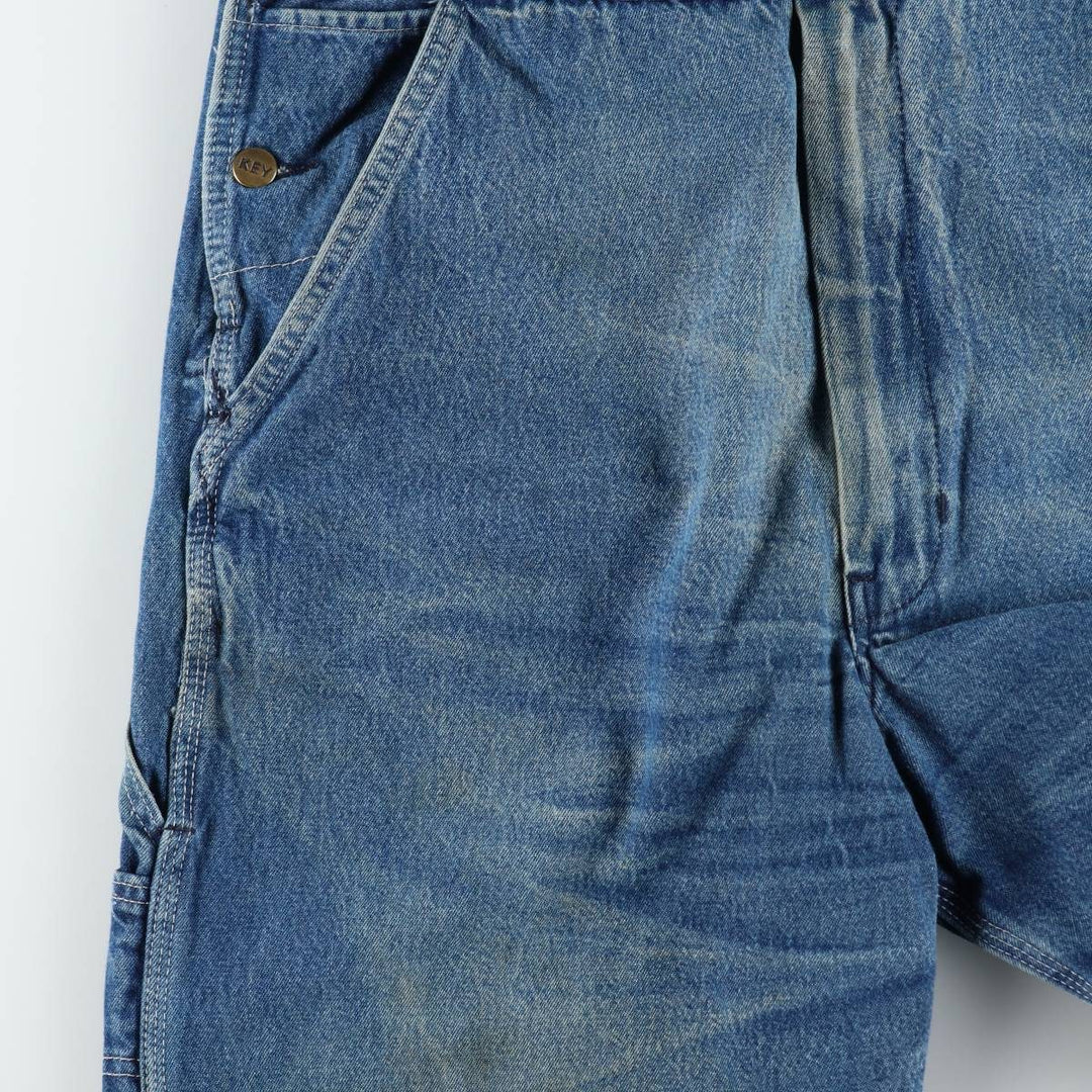 90'S Key denim overalls, men's size W37 (approx.), vintage. cotton blue type Vintage Second Hand