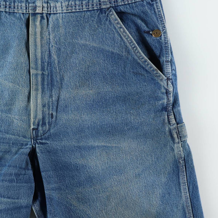 90'S Key denim overalls, men's size W37 (approx.), vintage. cotton blue type Vintage Second Hand