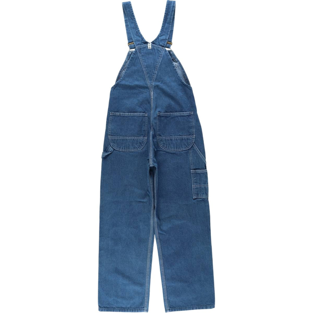 90'S Key denim overalls, men's size W32 (approx.) cotton blue type Vintage Second Hand