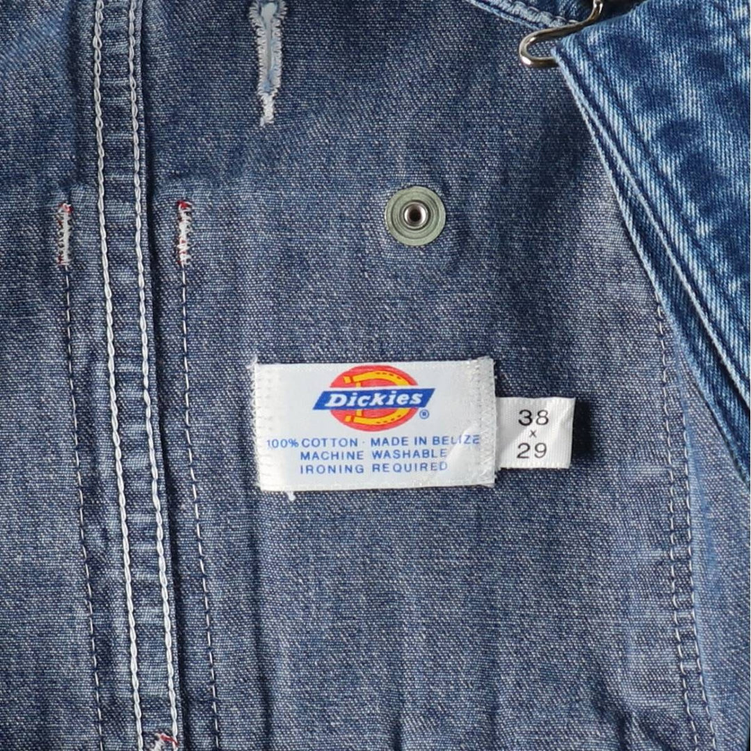Vintage 80s-90'S Dickies denim overalls, men's size W37 cotton blue type Vintage Second Hand