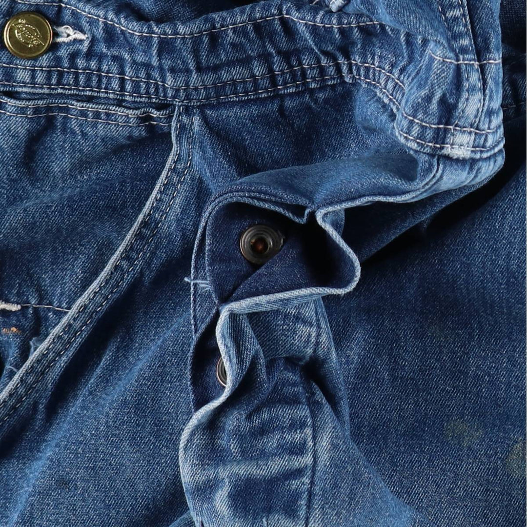 Vintage 80s-90'S Dickies denim overalls, men's size W37 cotton blue type Vintage Second Hand