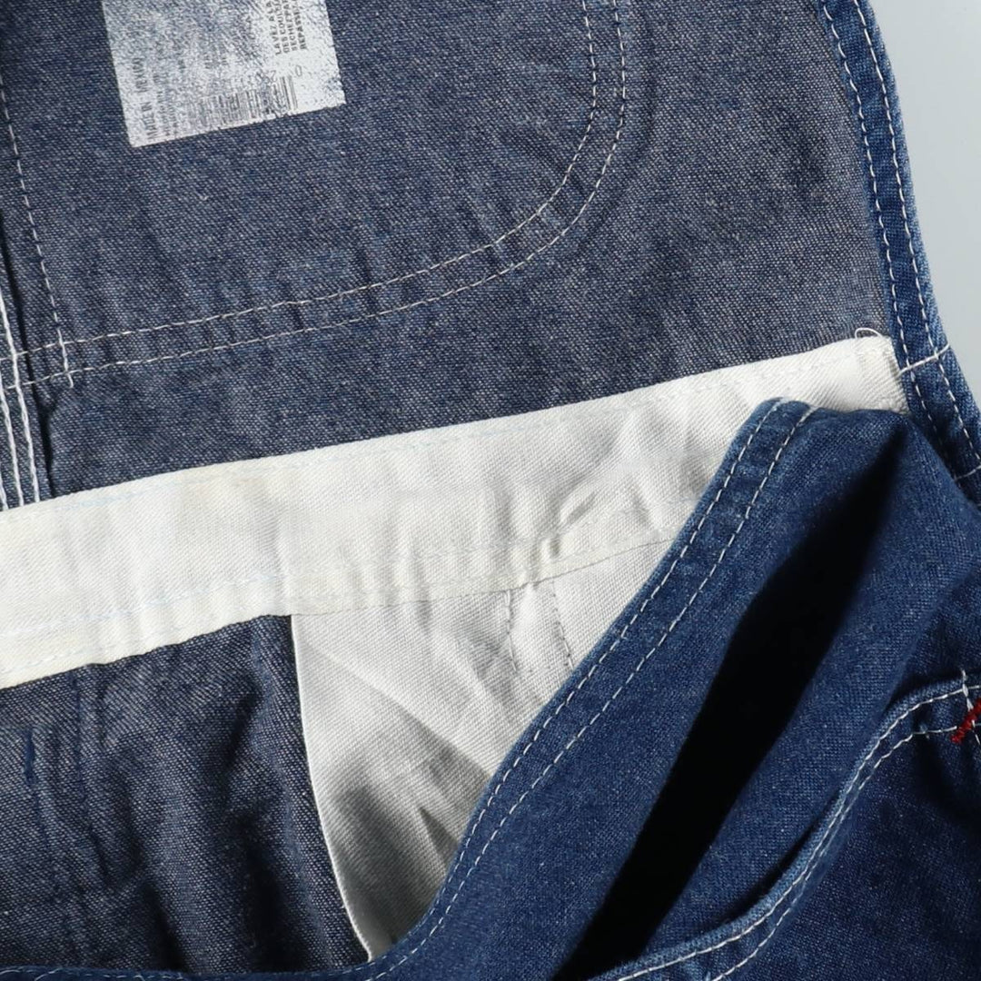 1990'S Dickies denim overalls, men's size W33 (approx.), vintage. unclear navy blue type Vintage Second Hand