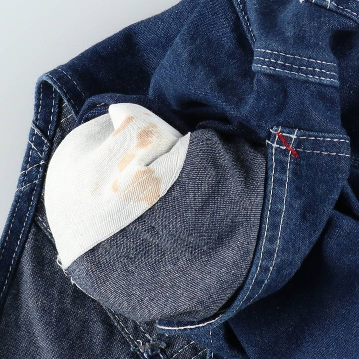 1990'S Dickies denim overalls, men's size W33 (approx.), vintage. unclear navy blue type Vintage Second Hand