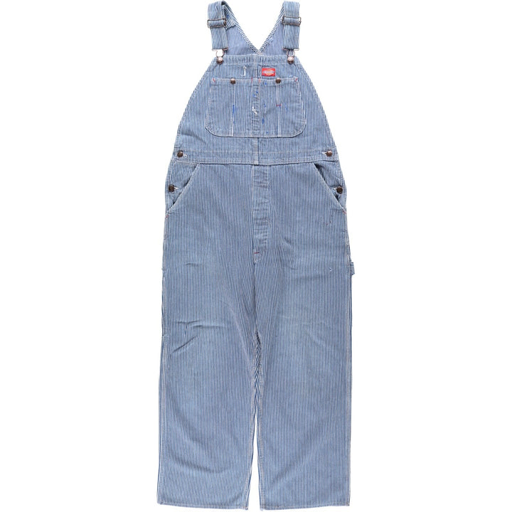 Dickies hickory stripe overalls, made in the USA, men's size W36 (approx.). cotton blue type Vintage Second Hand
