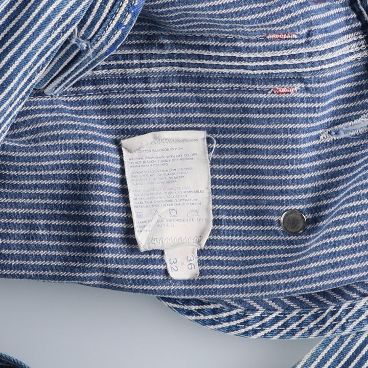 Dickies hickory stripe overalls, made in the USA, men's size W36 (approx.). cotton blue type Vintage Second Hand