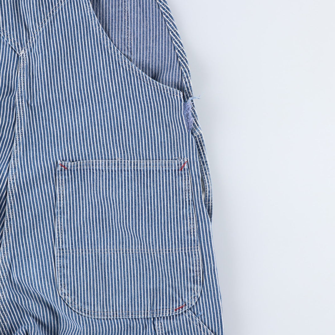 Dickies hickory stripe overalls, made in the USA, men's size W36 (approx.). cotton blue type Vintage Second Hand