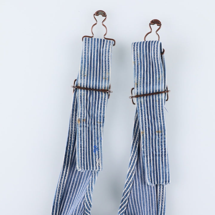 Dickies hickory stripe overalls, made in the USA, men's size W36 (approx.). cotton blue type Vintage Second Hand