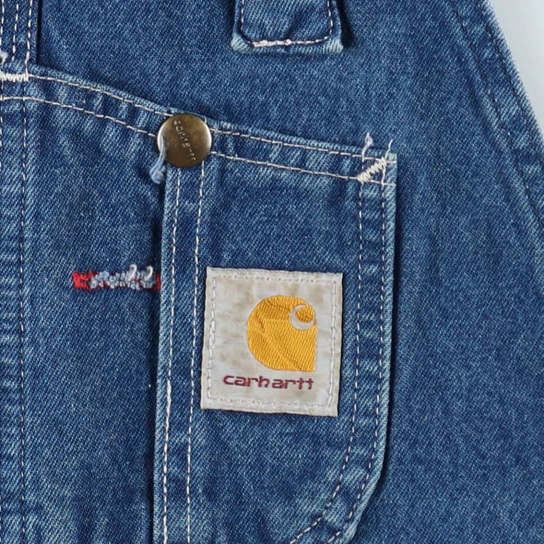 Carhartt Cut-off Denim Overalls, Men's Size W32 (approx.) unclear blue type Vintage Second Hand
