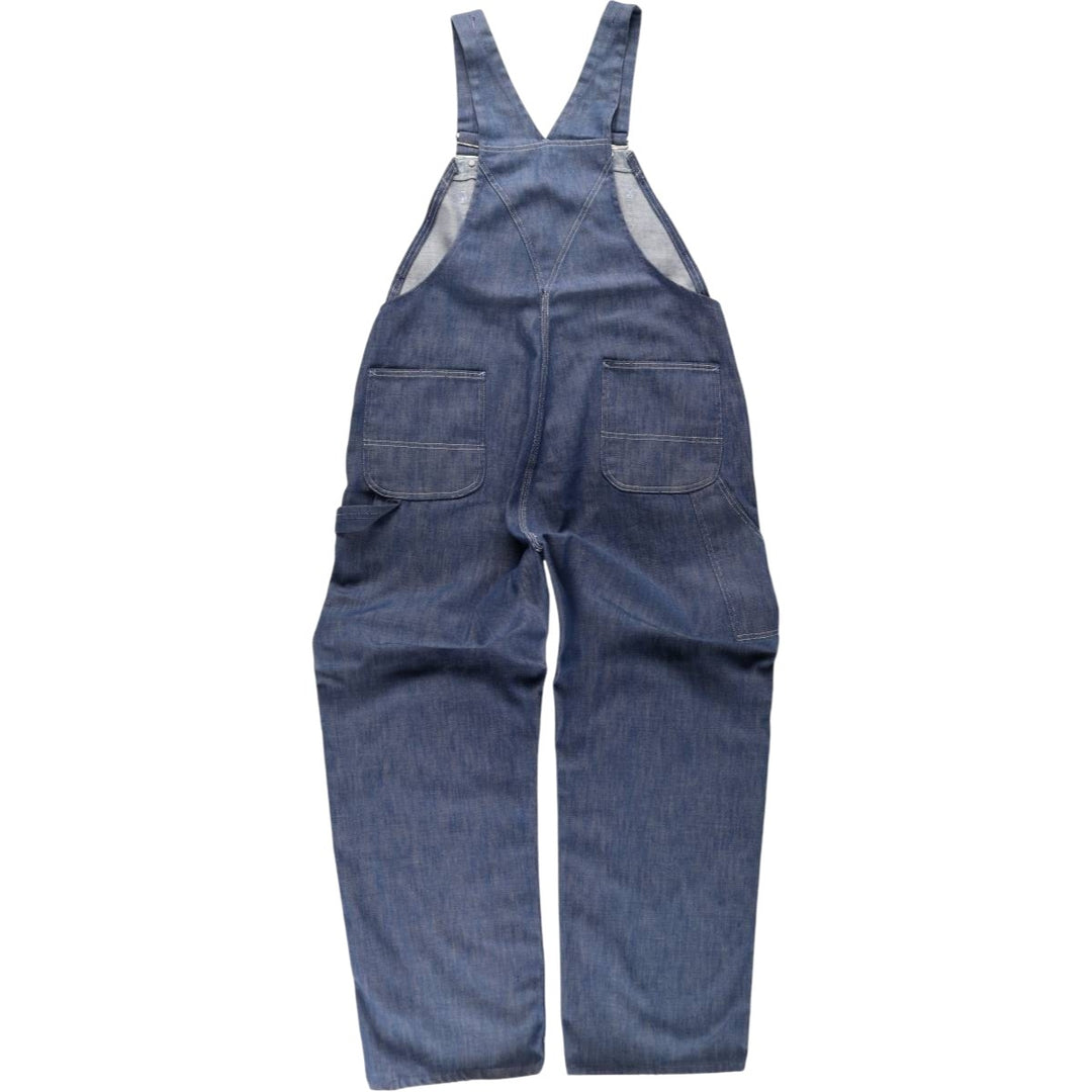 1970'S Sears Bat-Dyed Denim Overalls, Men's Size W39 (approx.), Vintage polyester navy blue type Vintage Second Hand