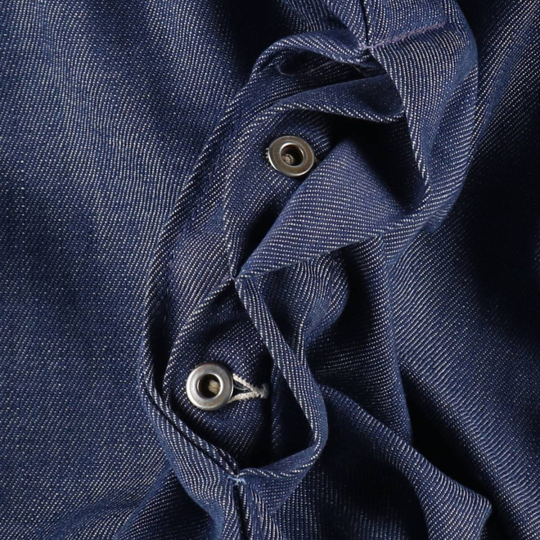 1970'S Sears Bat-Dyed Denim Overalls, Men's Size W39 (approx.), Vintage polyester navy blue type Vintage Second Hand