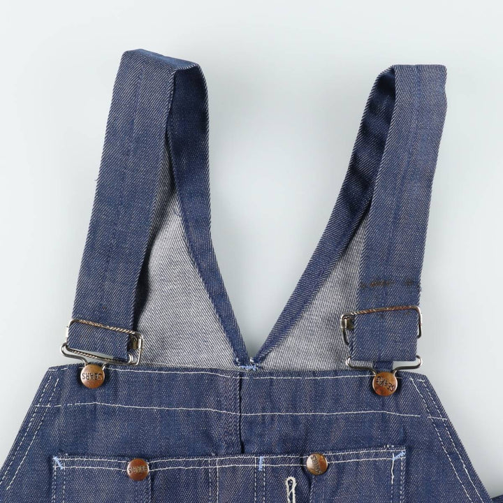 1970'S Sears Bat-Dyed Denim Overalls, Men's Size W39 (approx.), Vintage polyester navy blue type Vintage Second Hand