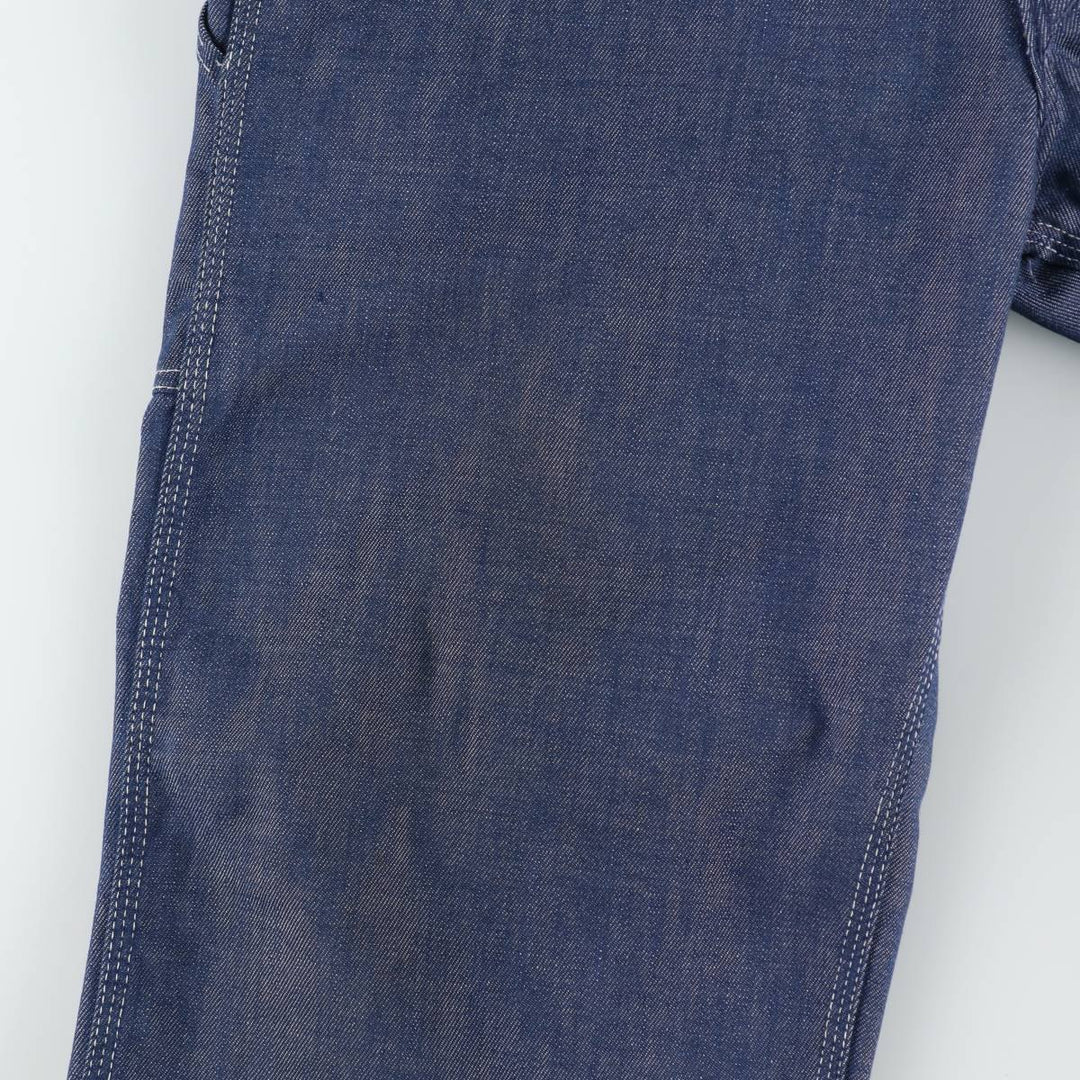 1970'S Sears Bat-Dyed Denim Overalls, Men's Size W39 (approx.), Vintage polyester navy blue type Vintage Second Hand