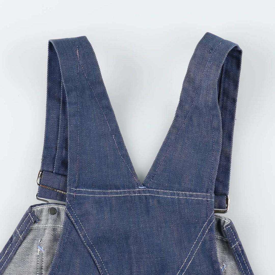1970'S Sears Bat-Dyed Denim Overalls, Men's Size W39 (approx.), Vintage polyester navy blue type Vintage Second Hand