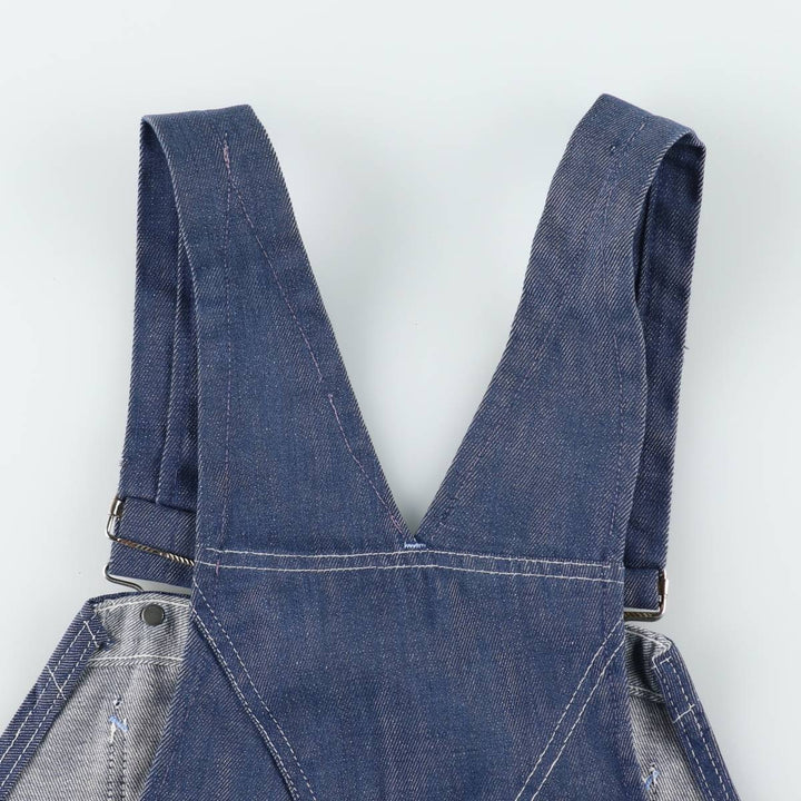 1970'S Sears Bat-Dyed Denim Overalls, Men's Size W39 (approx.), Vintage polyester navy blue type Vintage Second Hand