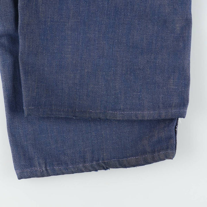 1970'S Sears Bat-Dyed Denim Overalls, Men's Size W39 (approx.), Vintage polyester navy blue type Vintage Second Hand