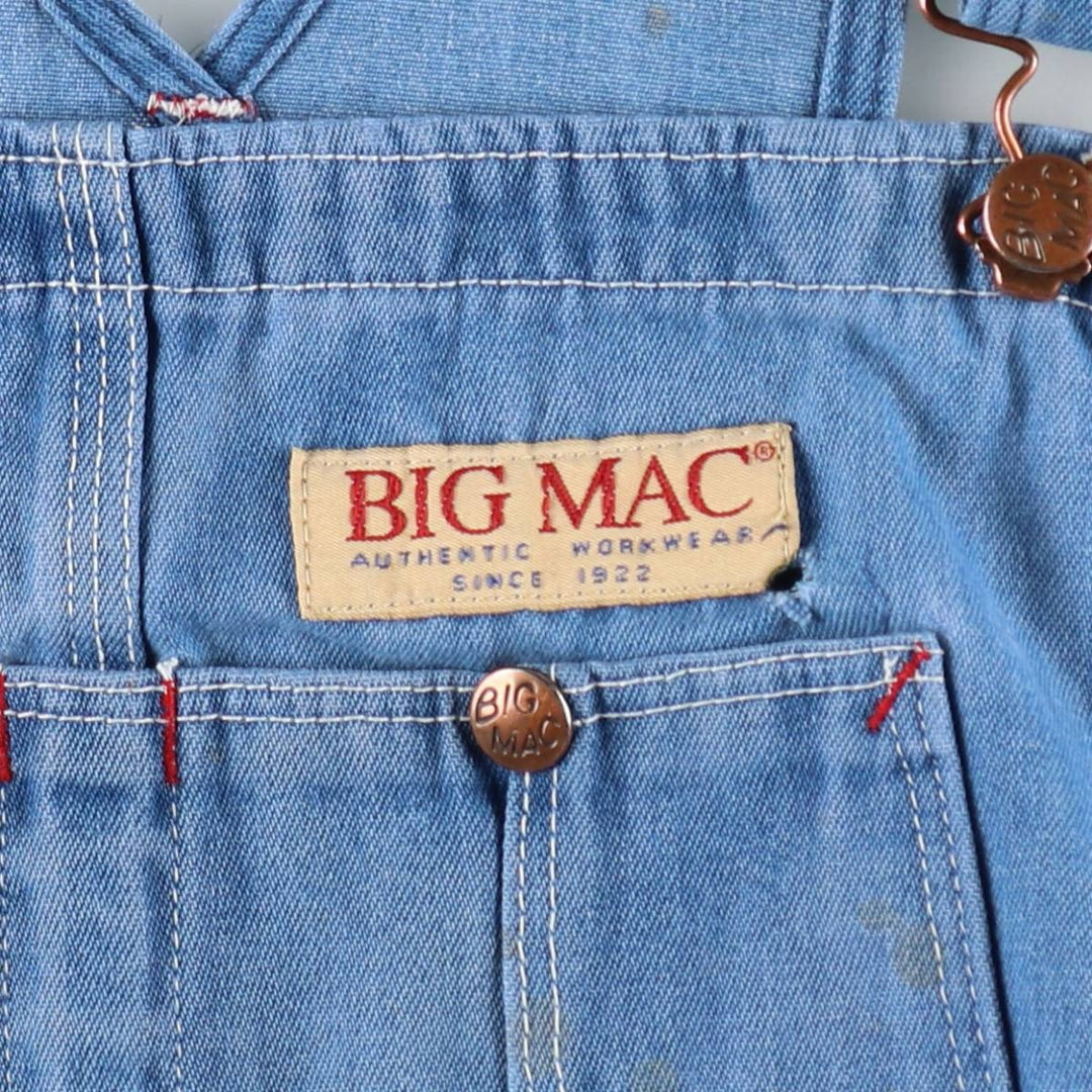 80s-90'S Big Mac denim overalls, made in USA, men's size W44 equivalent, vintage. cotton blue type Vintage Second Hand