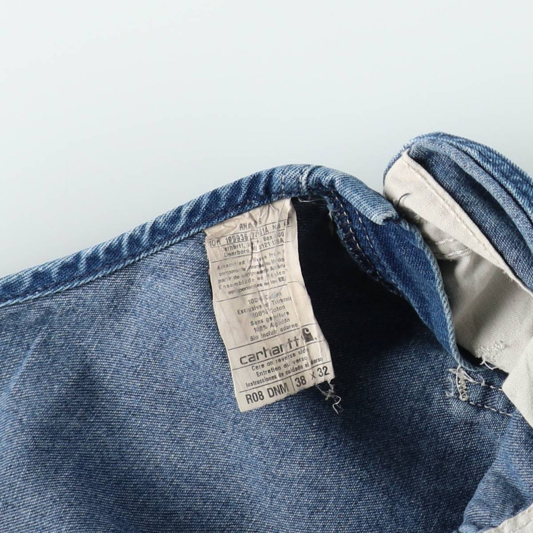 Carhartt denim overalls for men, equivalent to W38 cotton blue type Vintage Second Hand