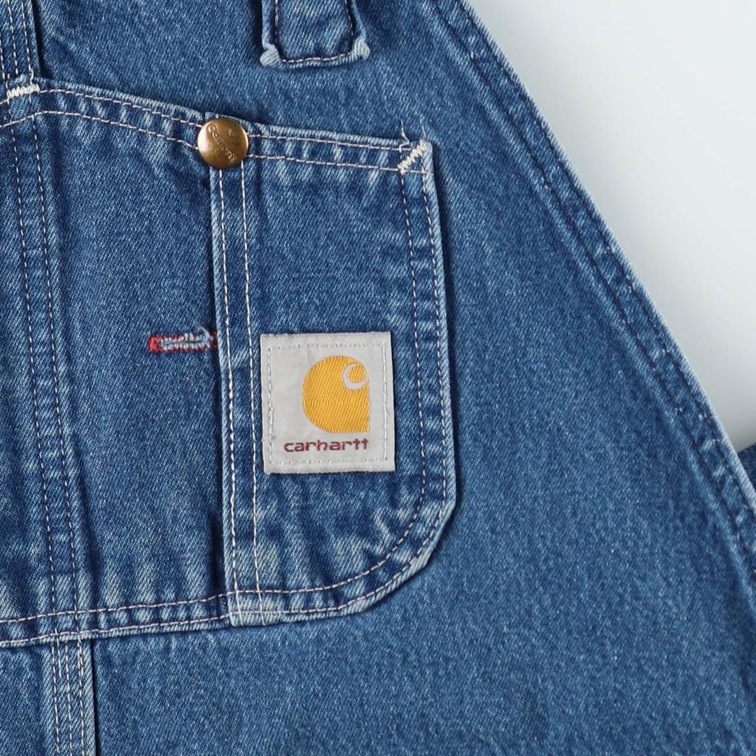 Carhartt denim overalls for men, equivalent to W38 cotton blue type Vintage Second Hand
