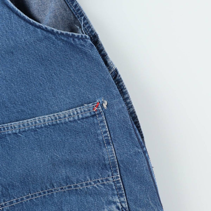 Big size 80'S Round House denim overalls, men's size W40 equivalent, vintage. unclear blue type Vintage Second Hand