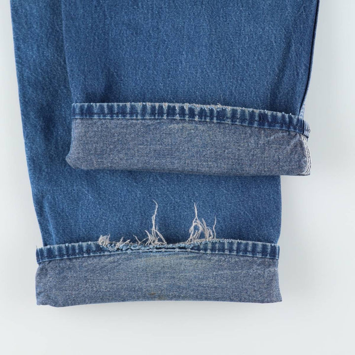 Big size 80'S Round House denim overalls, men's size W40 equivalent, vintage. unclear blue type Vintage Second Hand