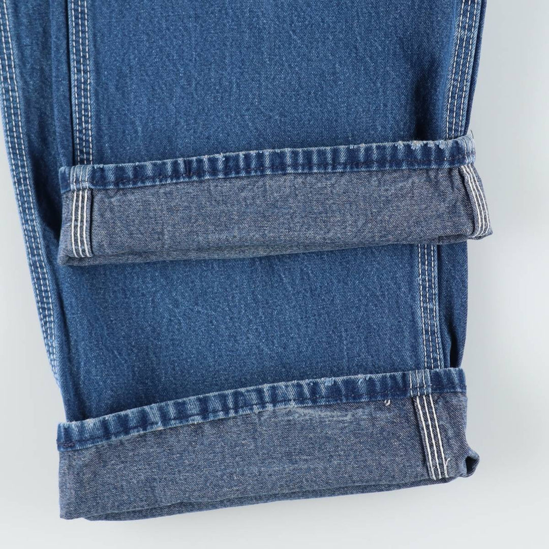 Big size 80'S Round House denim overalls, men's size W40 equivalent, vintage. unclear blue type Vintage Second Hand