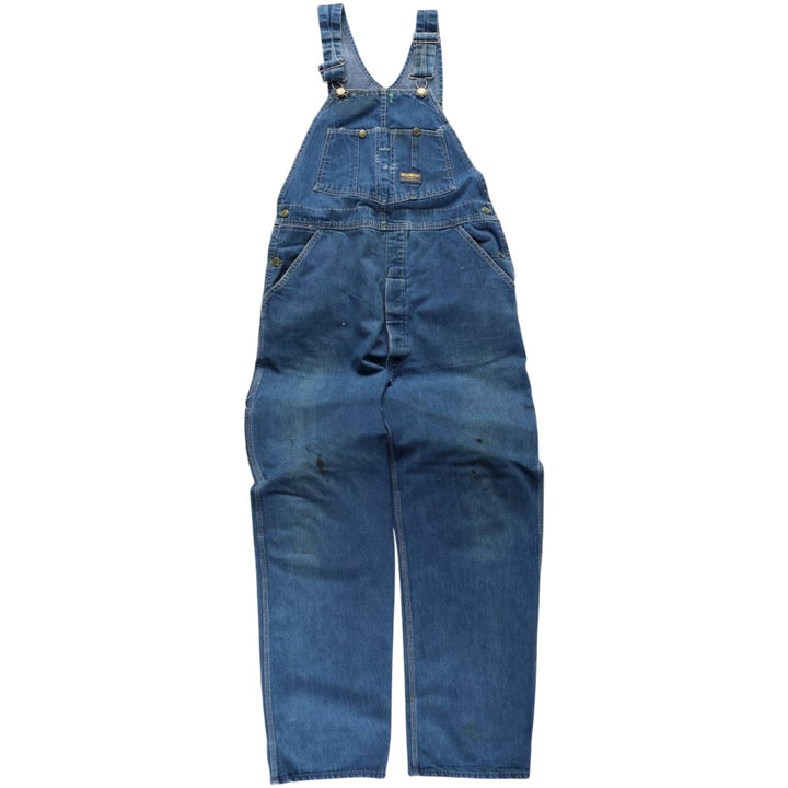 60s-70'S Osh Kosh denim overalls, men's size W36 (approx.) unclear blue type Vintage Second Hand