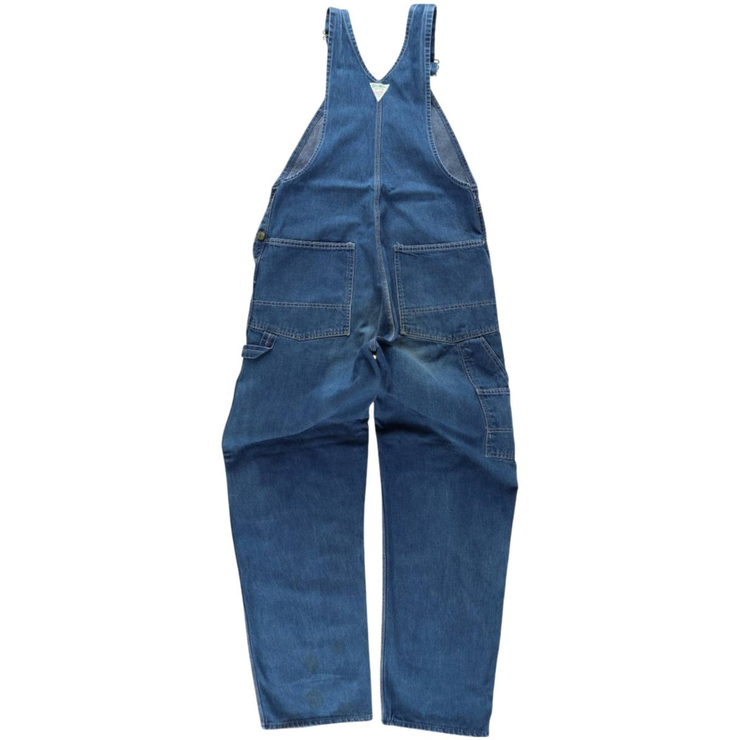 60s-70'S Osh Kosh denim overalls, men's size W36 (approx.) unclear blue type Vintage Second Hand
