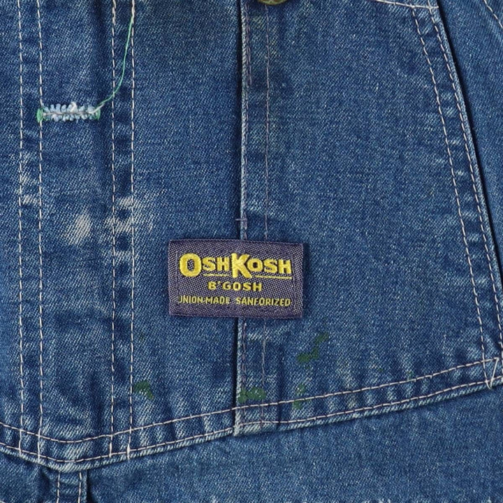60s-70'S Osh Kosh denim overalls, men's size W36 (approx.) unclear blue type Vintage Second Hand