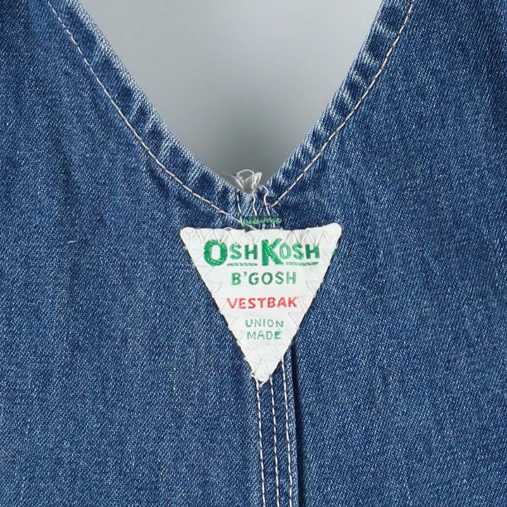 60s-70'S Osh Kosh denim overalls, men's size W36 (approx.) unclear blue type Vintage Second Hand