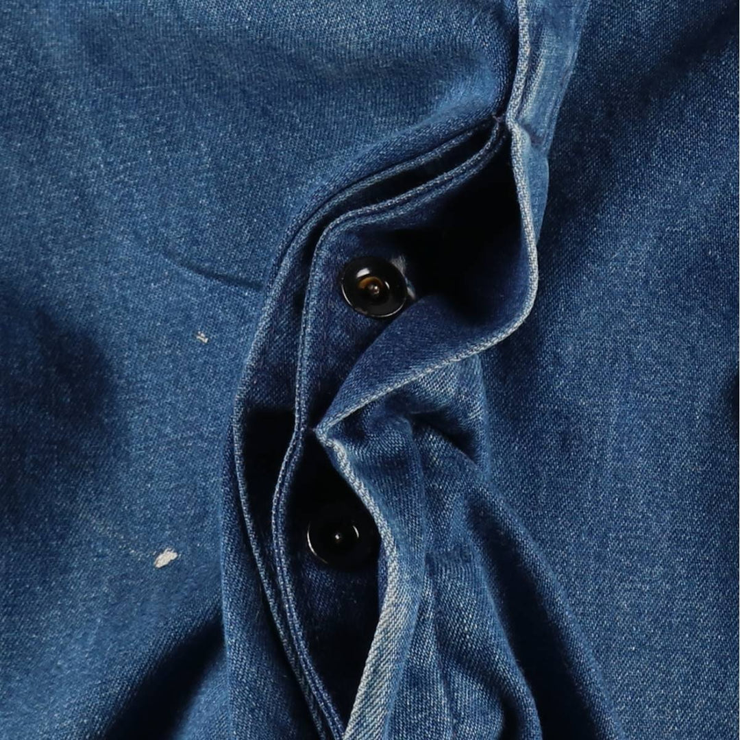 60s-70'S Osh Kosh denim overalls, men's size W36 (approx.) unclear blue type Vintage Second Hand