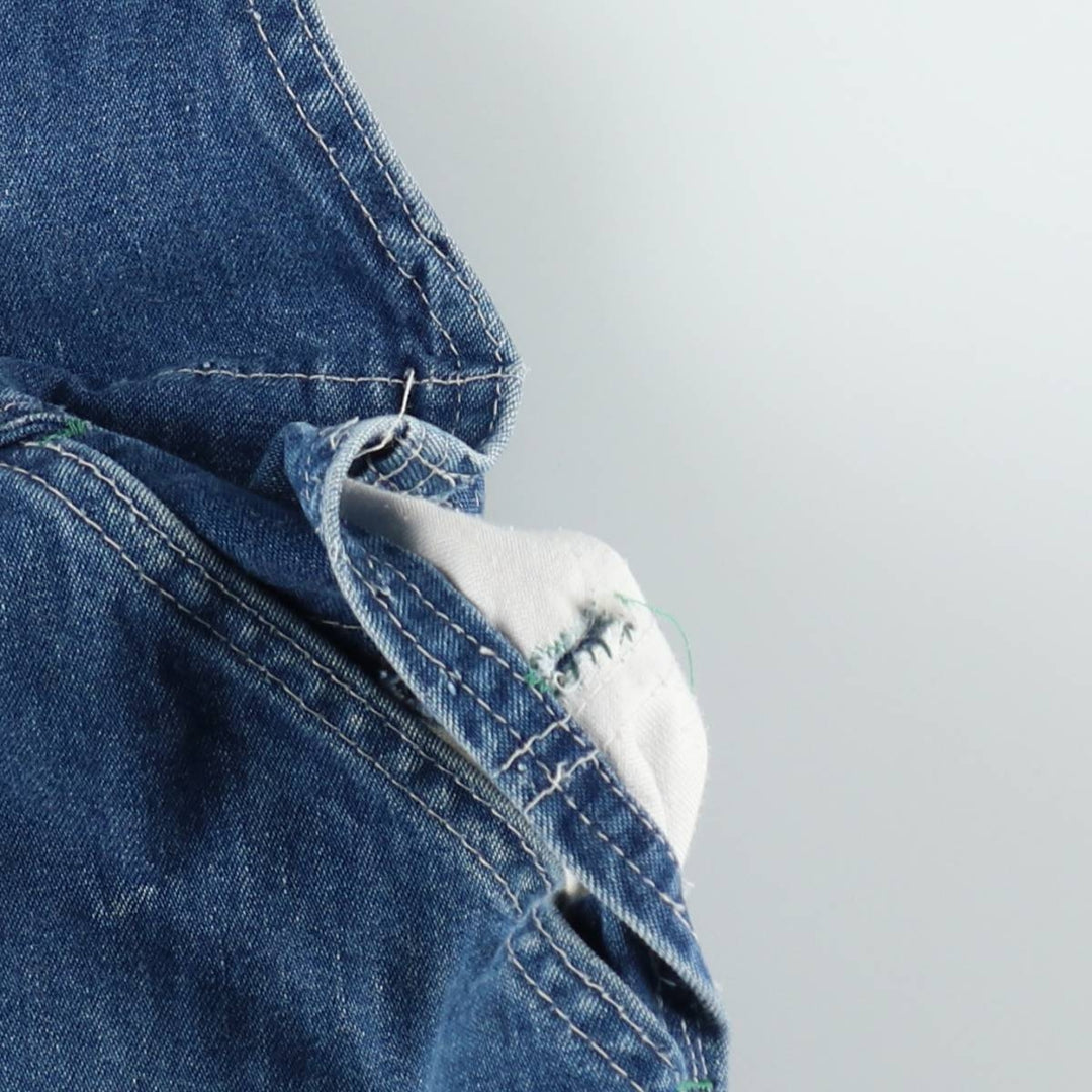 60s-70'S Osh Kosh denim overalls, men's size W36 (approx.) unclear blue type Vintage Second Hand