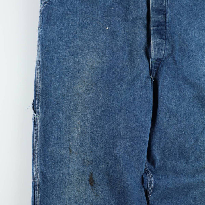 60s-70'S Osh Kosh denim overalls, men's size W36 (approx.) unclear blue type Vintage Second Hand