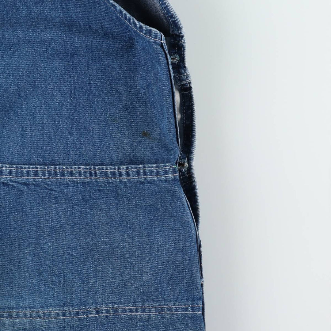 60s-70'S Osh Kosh denim overalls, men's size W36 (approx.) unclear blue type Vintage Second Hand