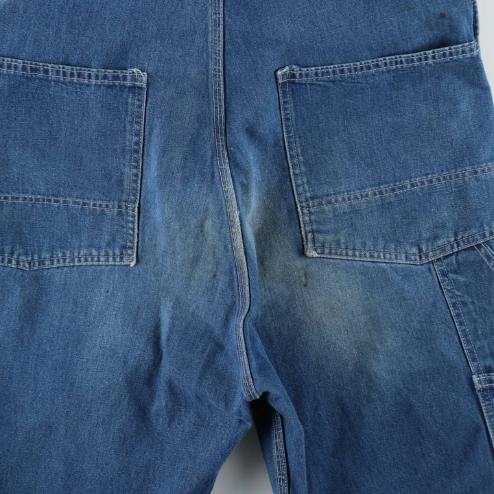 60s-70'S Osh Kosh denim overalls, men's size W36 (approx.) unclear blue type Vintage Second Hand
