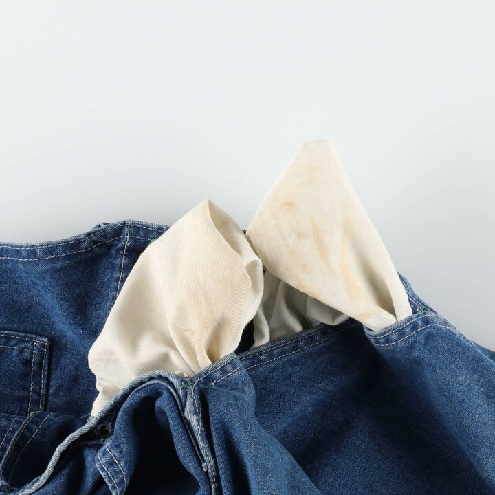 60s-70'S Osh Kosh denim overalls, men's size W36 (approx.) unclear blue type Vintage Second Hand