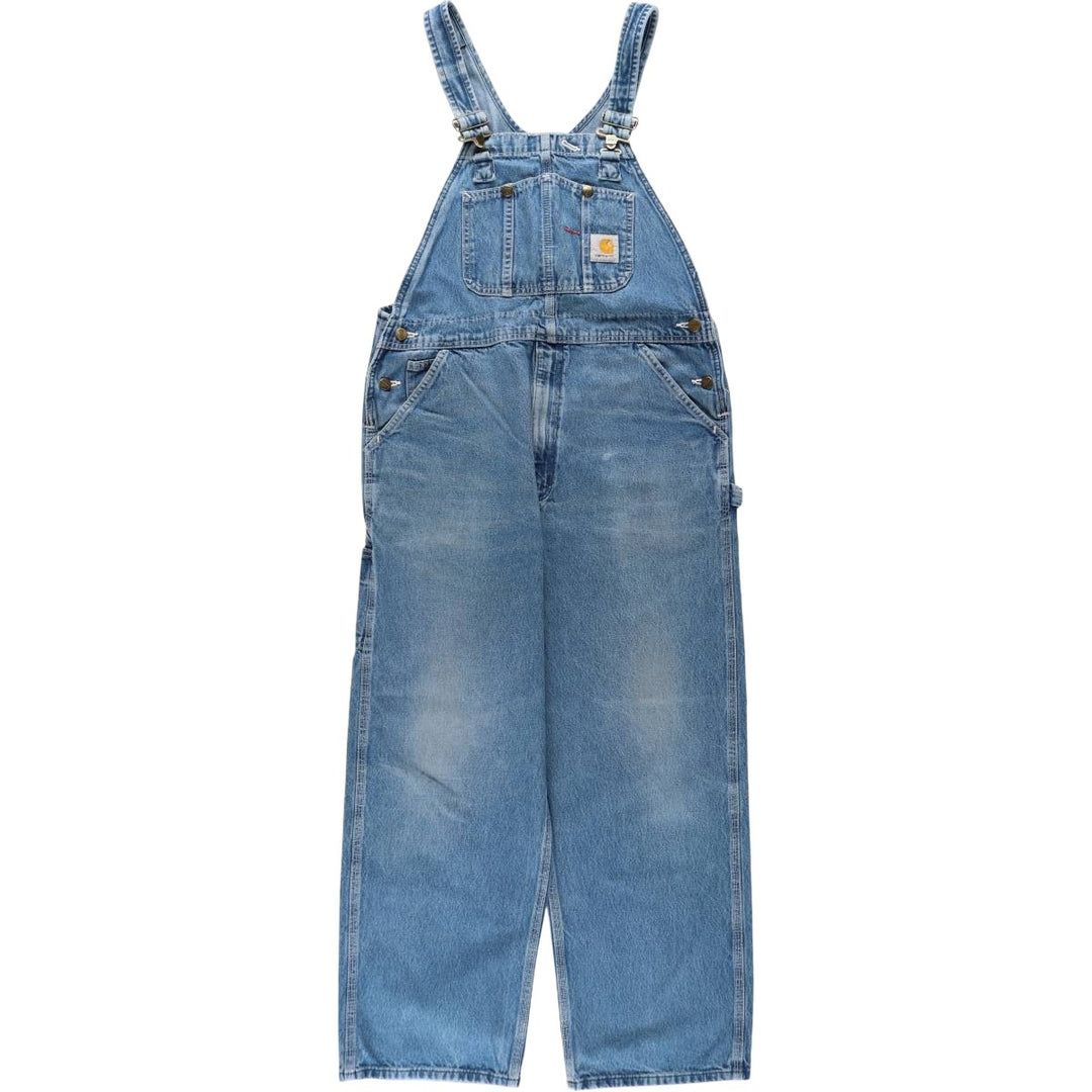 Carhartt denim overalls for men, equivalent to w36 cotton Blue type light blue Vintage Second Hand