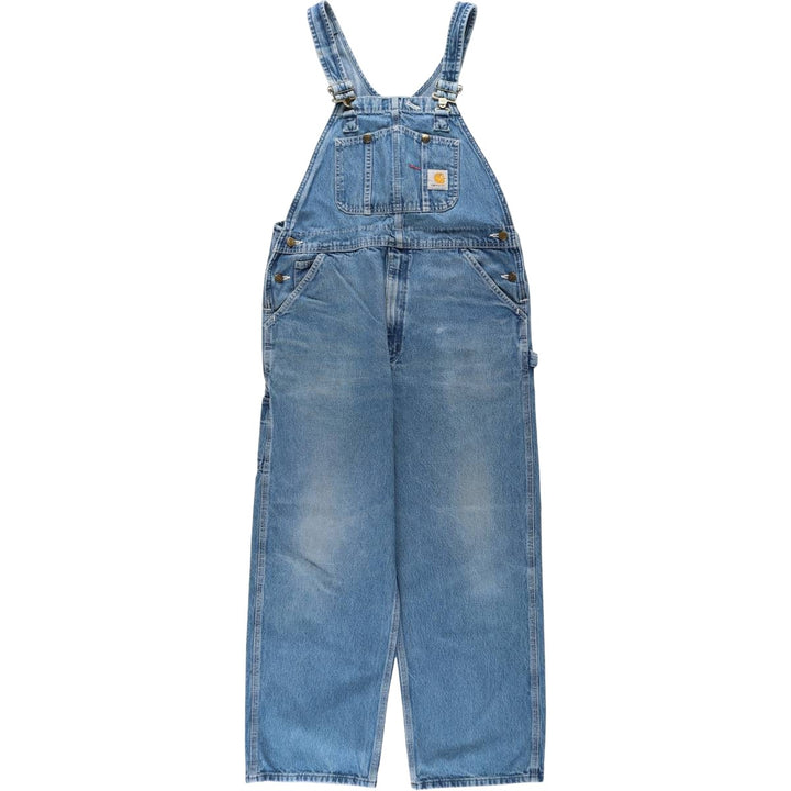 Carhartt denim overalls for men, equivalent to w36 cotton Blue type light blue Vintage Second Hand