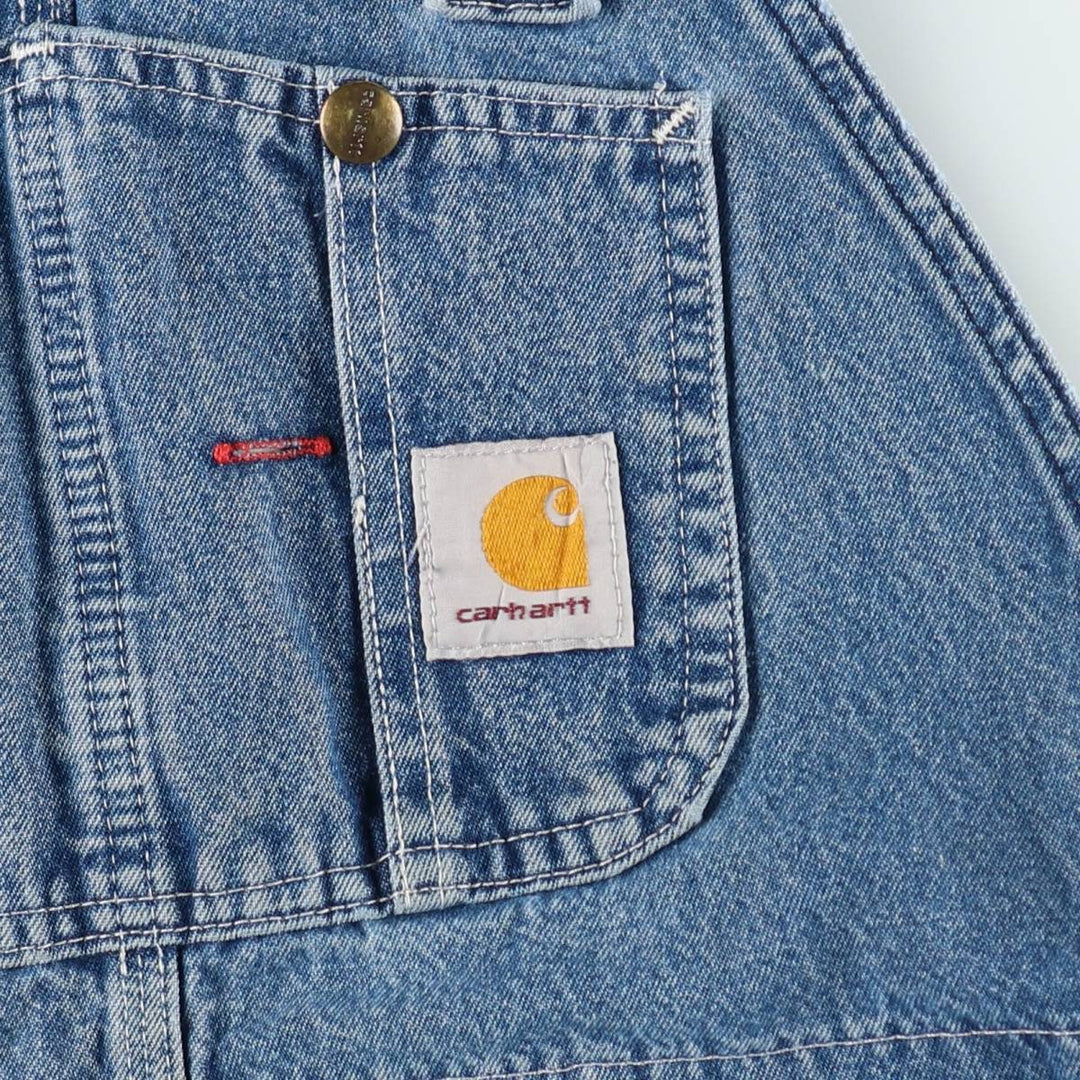 Carhartt denim overalls for men, equivalent to w36 cotton Blue type light blue Vintage Second Hand