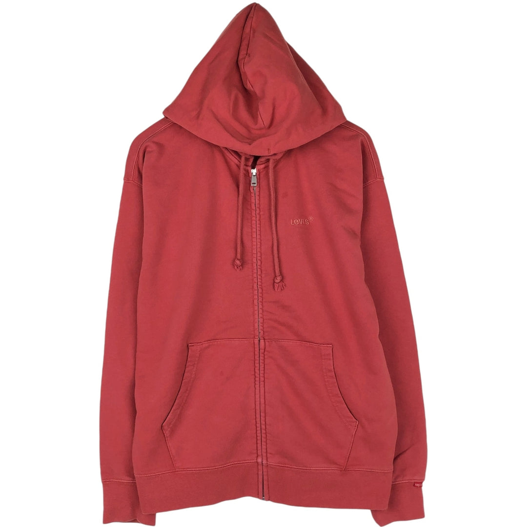 Levi's RELAXED Sweat Full-Zip Hoodie, Men's Size M (approx.) cotton red type Vintage Second Hand