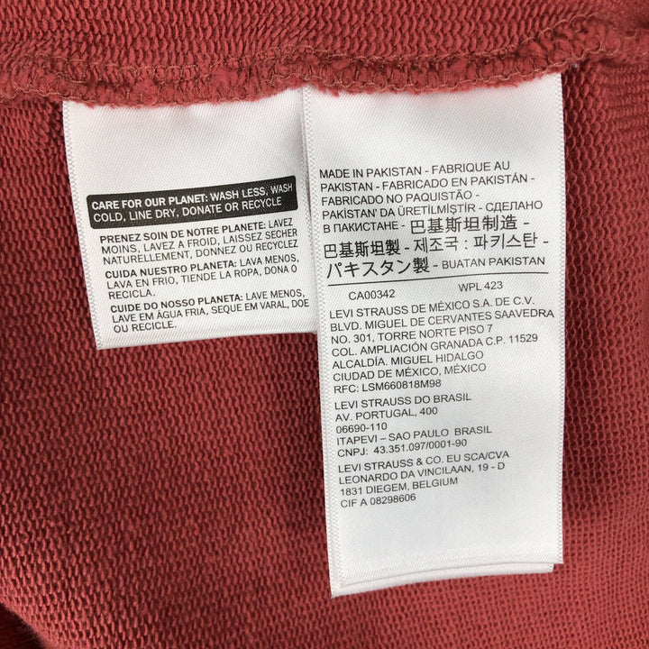 Levi's RELAXED Sweat Full-Zip Hoodie, Men's Size M (approx.) cotton red type Vintage Second Hand