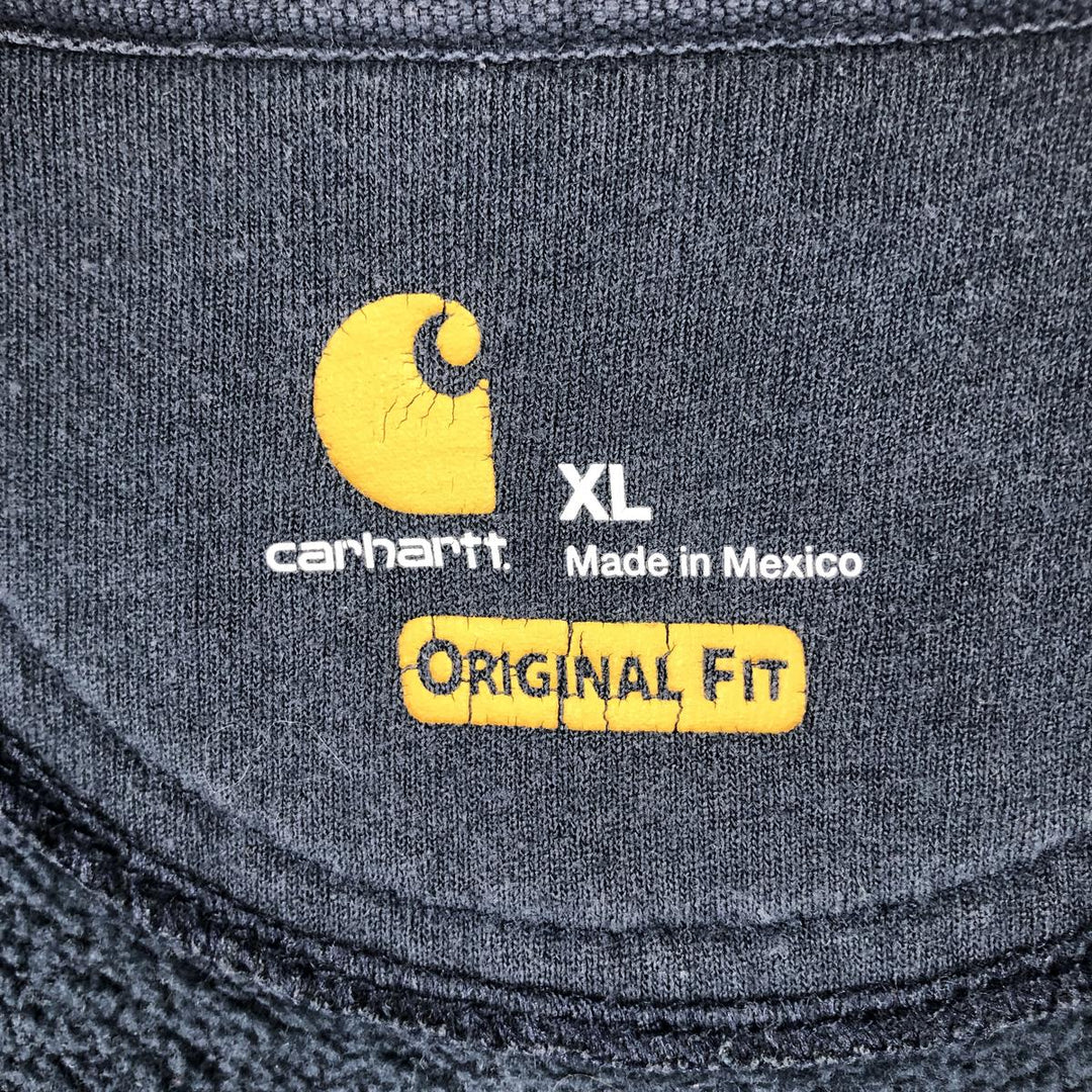 Carhartt Original Fit Notch Mechanical Constructors Advertising Full-Zip Sweatshirt Hoodie, Men's Size XL (approx.) cotton navy blue type Vintage Second Hand