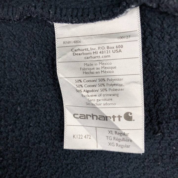 Carhartt Original Fit Notch Mechanical Constructors Advertising Full-Zip Sweatshirt Hoodie, Men's Size XL (approx.) cotton navy blue type Vintage Second Hand