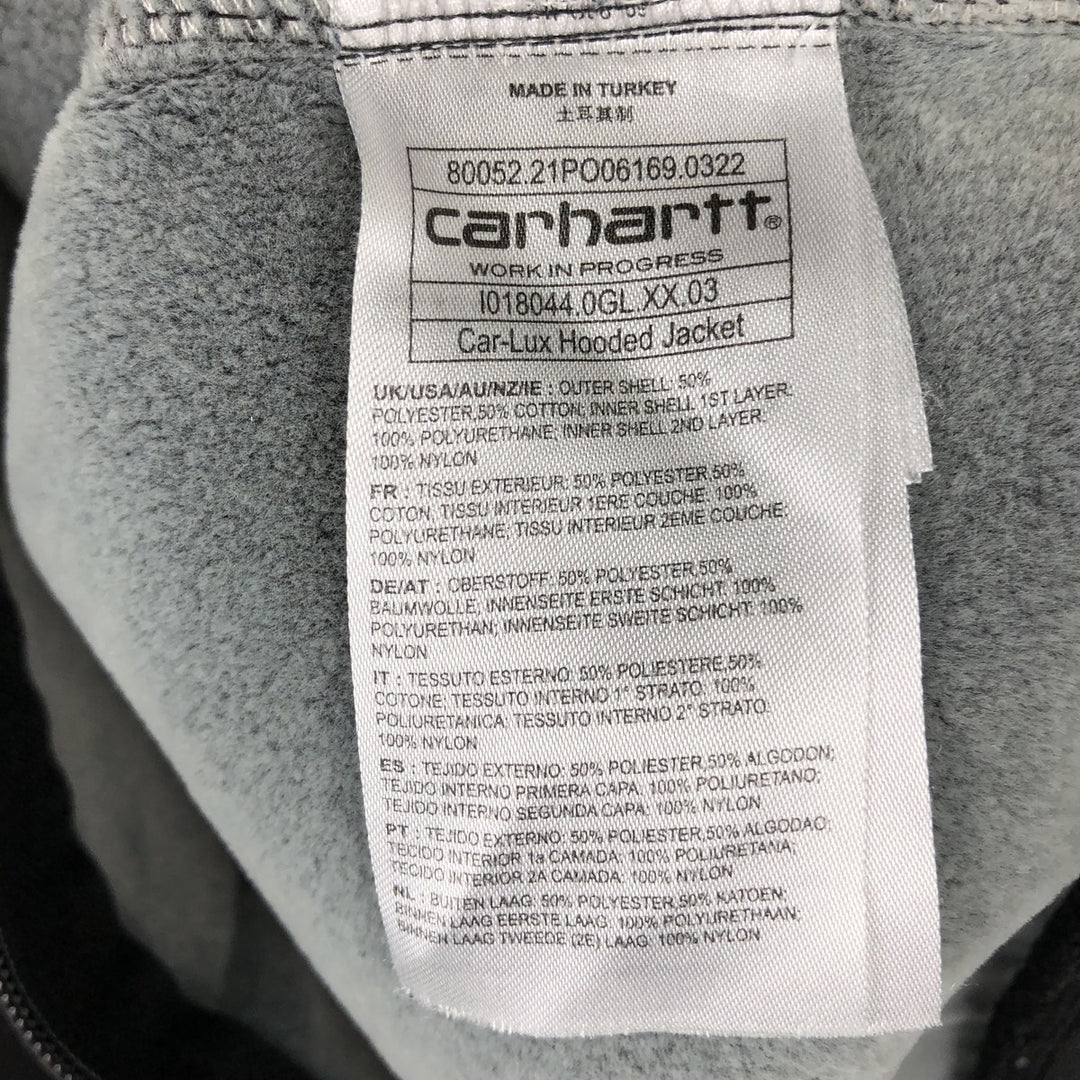Carhartt WORK IN PROGRESS Bonded Sweat Full-Zip Hoodie (Men's Size S) cotton black type Vintage Second Hand