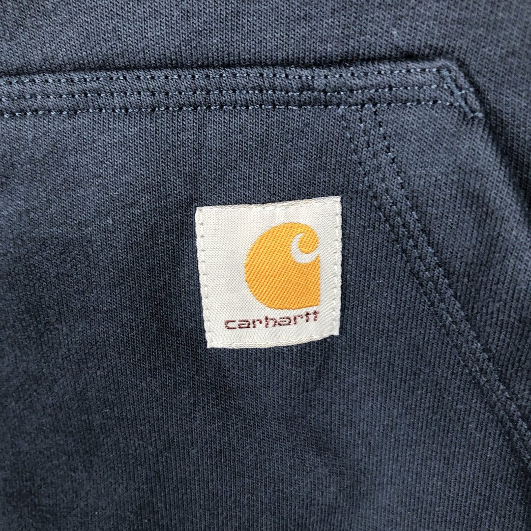 Carhartt Loose Fit FL Moore & Sons, Inc. Advertising Full-Zip Sweatshirt Hoodie, Men's Size L (approx.) cotton navy blue type Vintage Second Hand