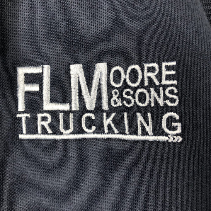 Carhartt Loose Fit FL Moore & Sons, Inc. Advertising Full-Zip Sweatshirt Hoodie, Men's Size L (approx.) cotton navy blue type Vintage Second Hand
